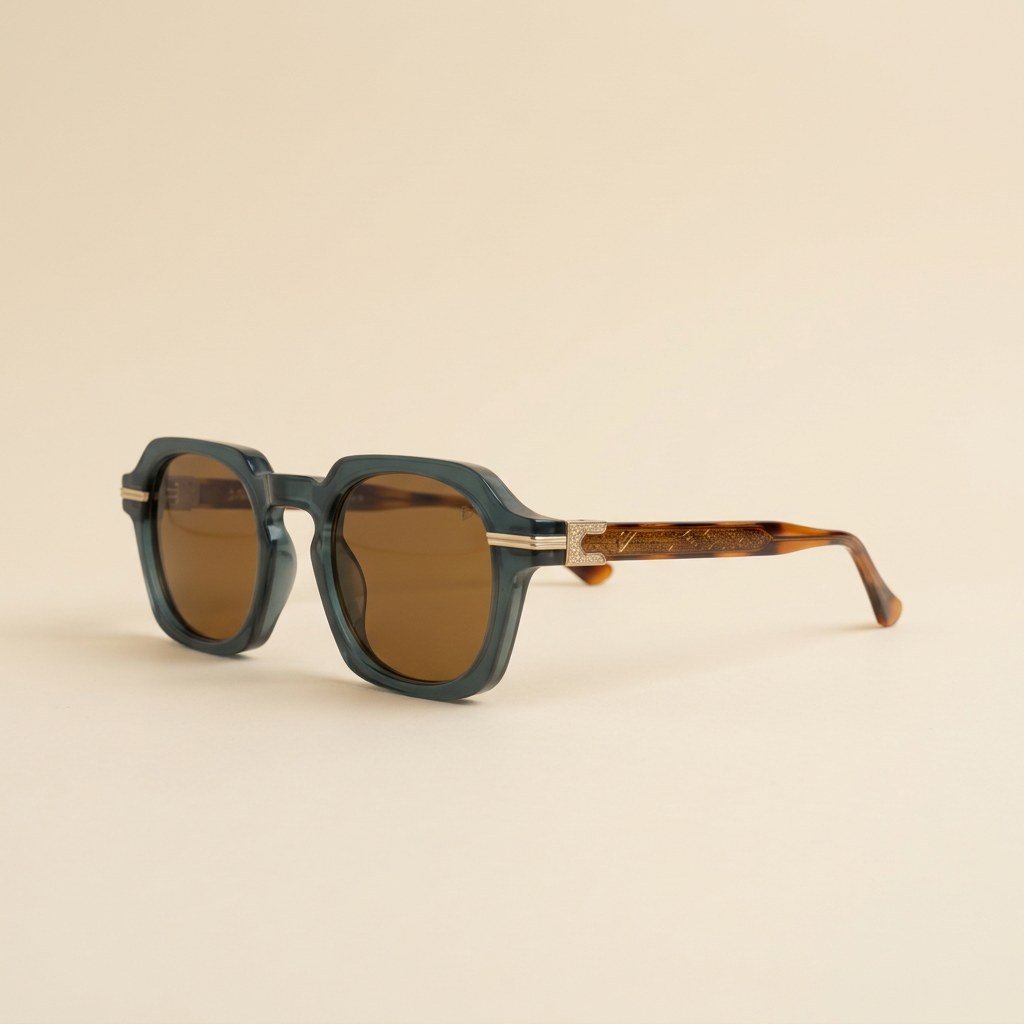 Lagoon — Deep Teal / Brown, side view