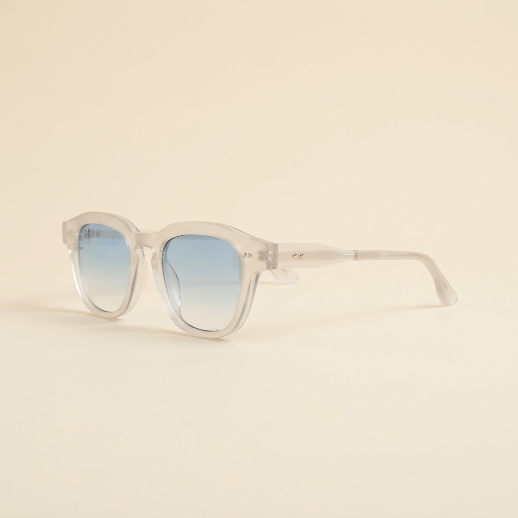 Pearl — Frosted White / Blue, side view