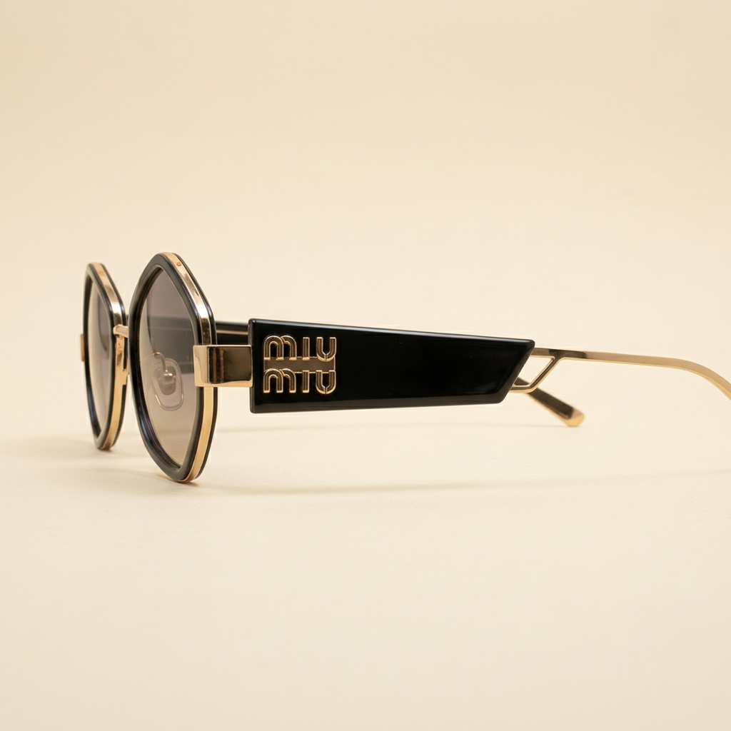 Raven — Gloss Black / Gold, side view